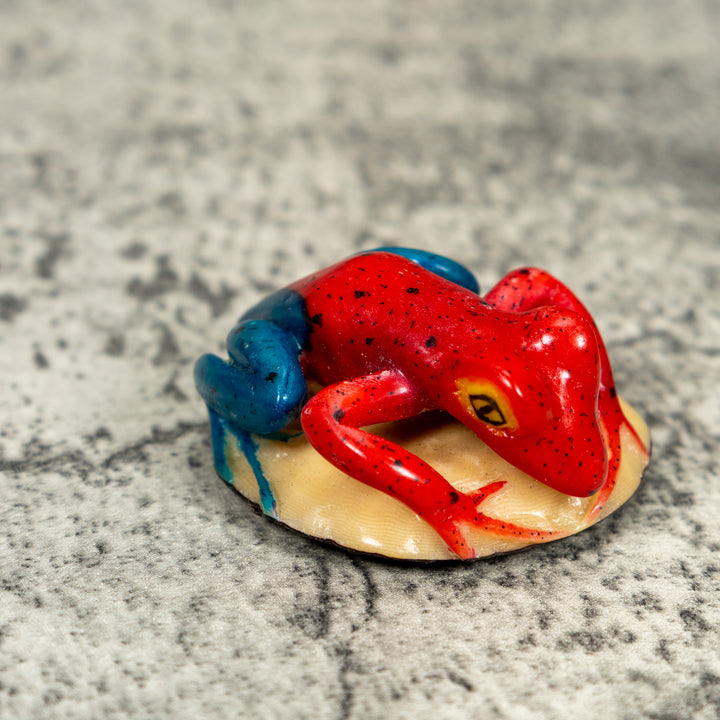 Red And Blue Poison Dart Frog Tagua Carving