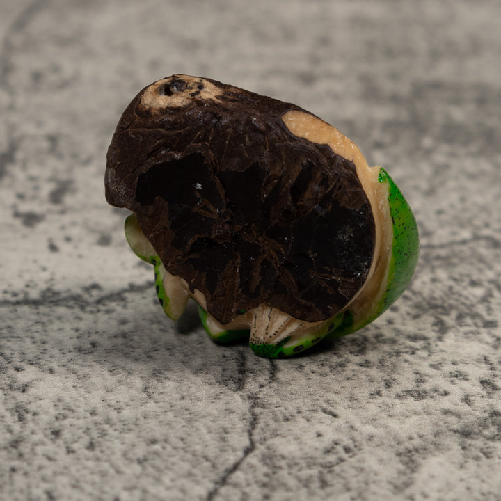 Green And Black Poison Dart Frog Tagua Carving