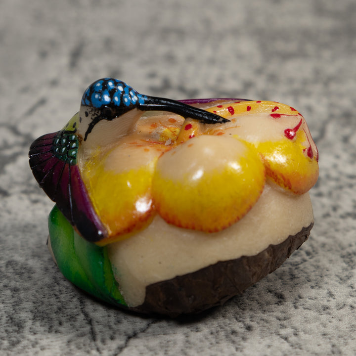Multicolor Hummingbird Tagua Carving