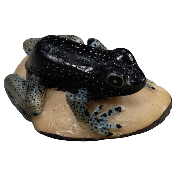 Vintage Blue Frog Tagua Carving