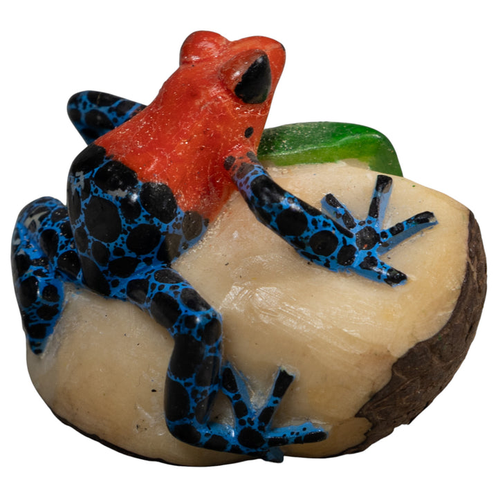 Red And Blue Poison Dart Frog Tagua Carving
