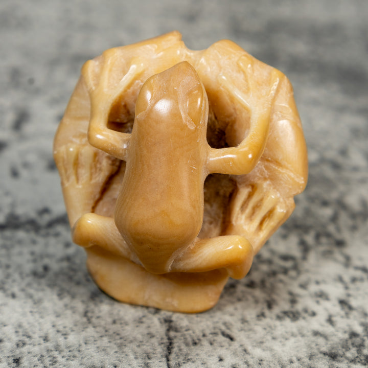Vintage Natural White Frog Tagua Carving