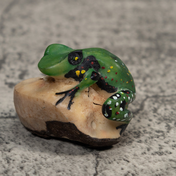 Vintage Poison Dart Frog Tagua Carving