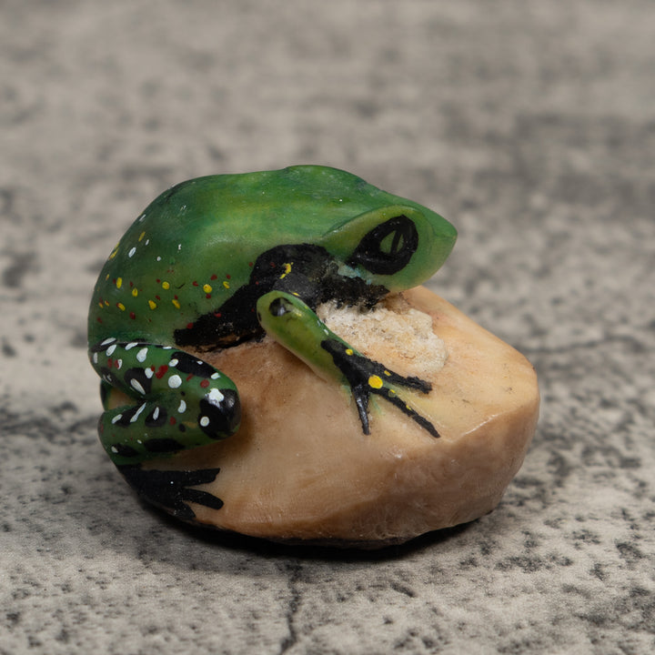 Vintage Poison Dart Frog Tagua Carving