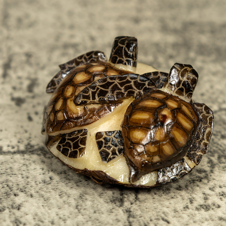 Double (2) Sea Turtle Tagua Carving