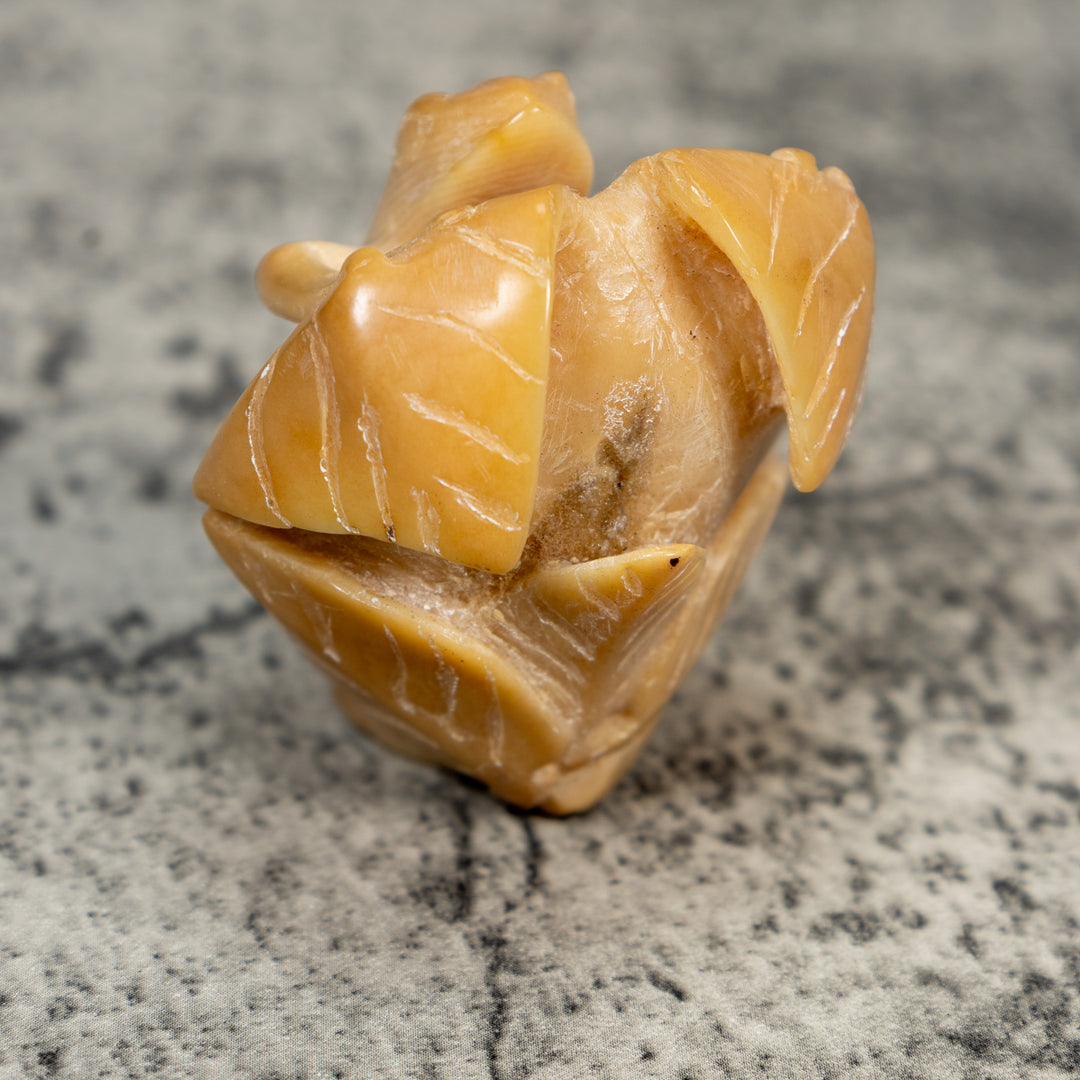 Vintage Natural White Frog Tagua Carving