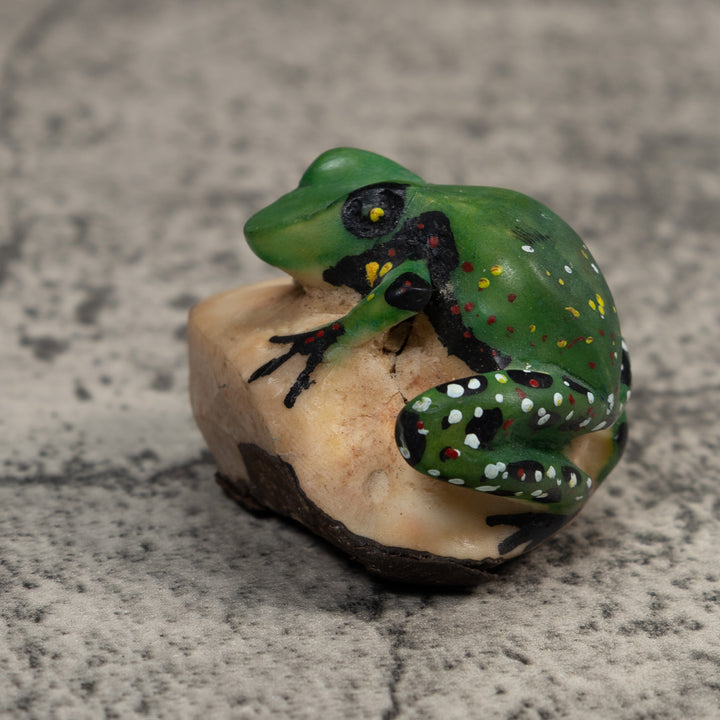 Vintage Poison Dart Frog Tagua Carving