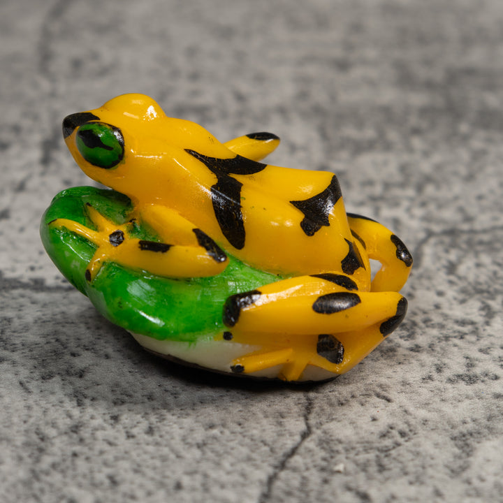 Black And Gold Poison Dart Frog Tagua Carving