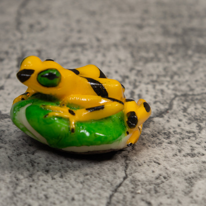 Black And Gold Poison Dart Frog Tagua Carving