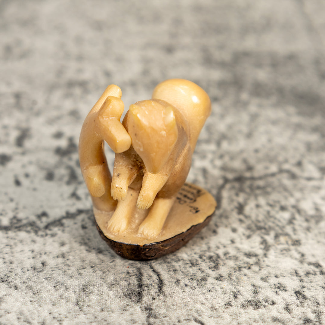 Vintage Natural White Squirrel Tagua Carving