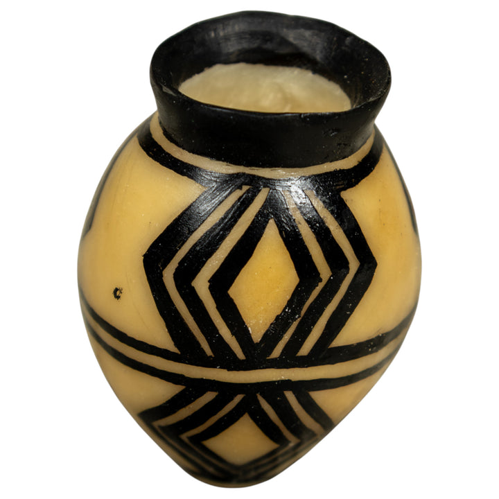 Etched Black And White Vase Tagua Carving