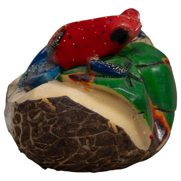 Red And Blue Poison Dart Frog Tagua Carving