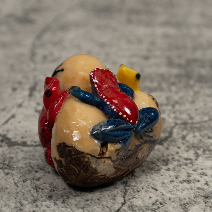 Multiple Poison Dart Frog Tagua Carving