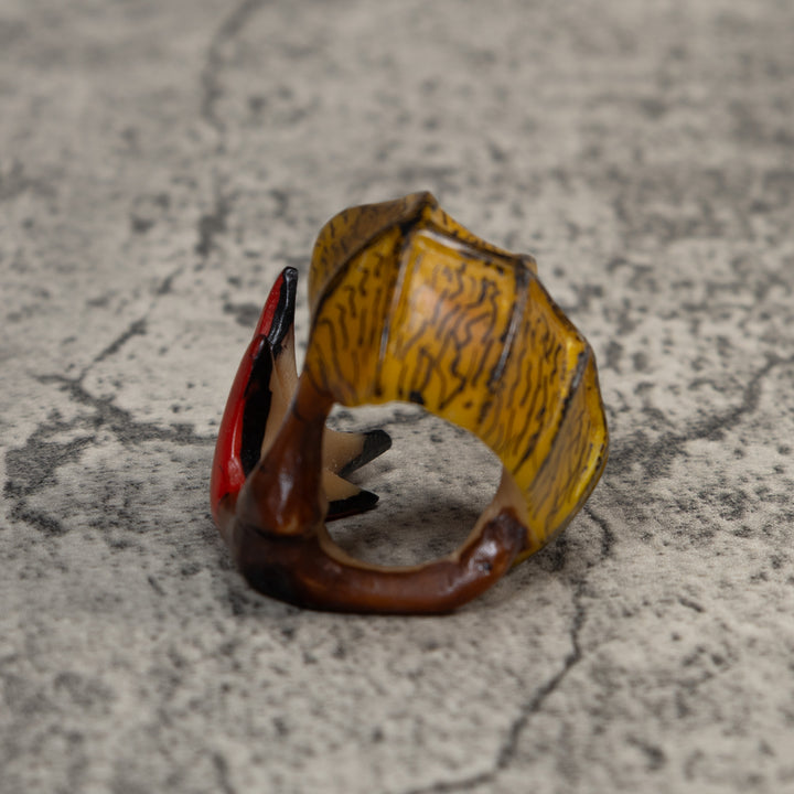 Vintage Jungle Flower Tagua Carving