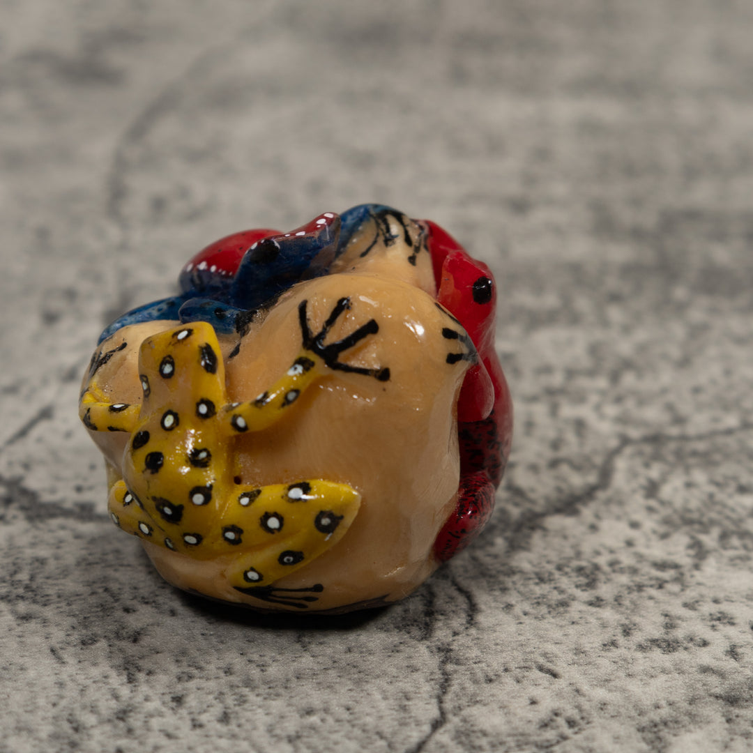 Multiple Poison Dart Frog Tagua Carving