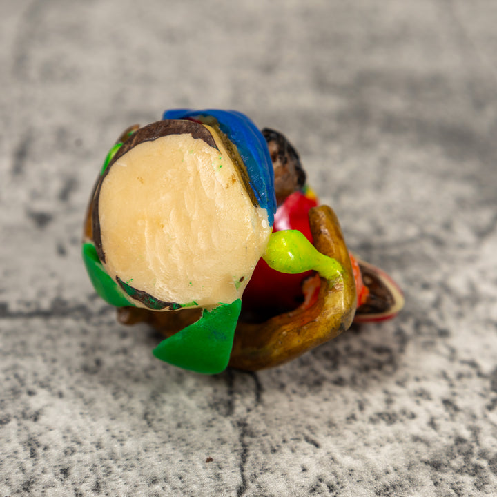 Red Yellow And Blue Macaw Parrot Bird Tagua Carving