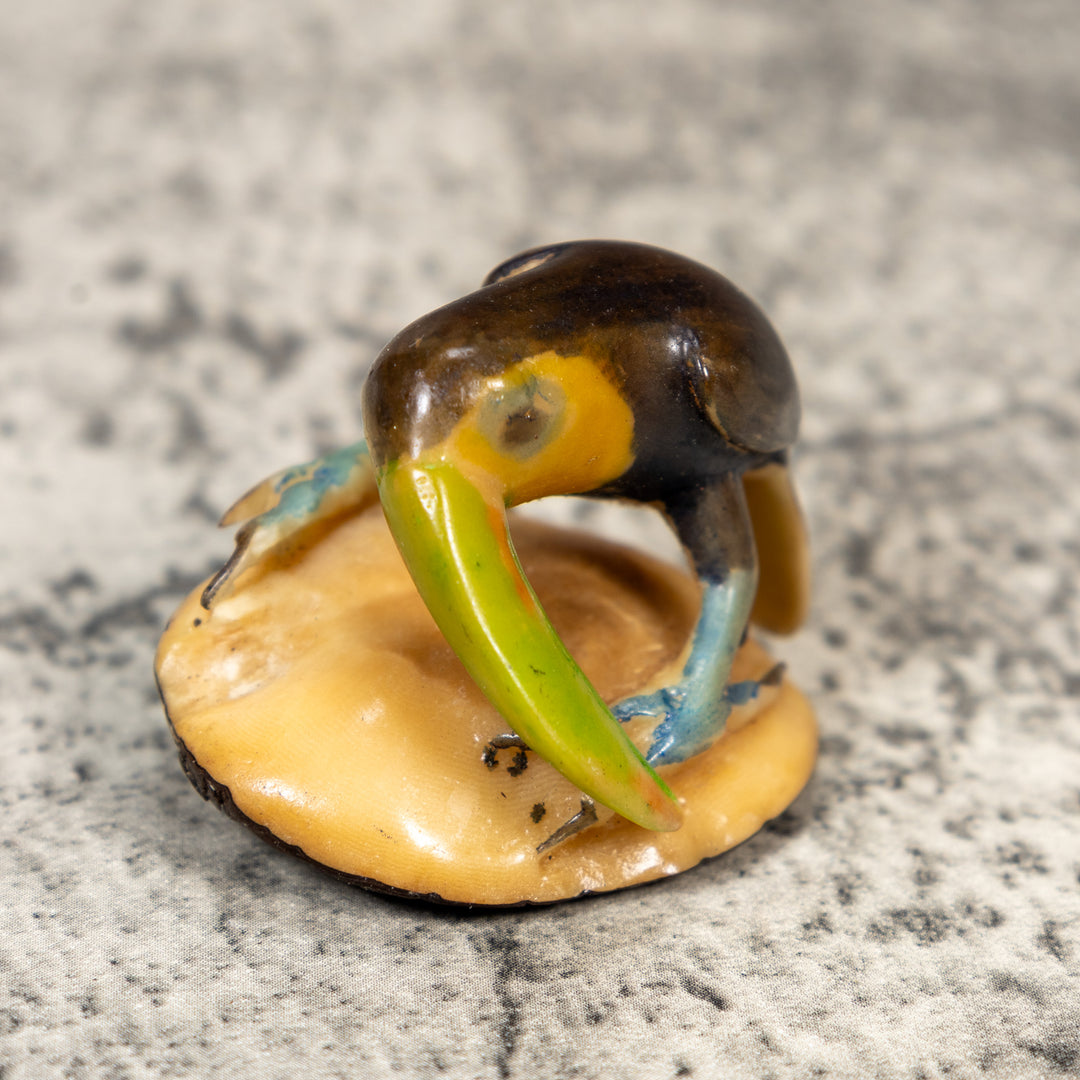 Vintage Toucan Parrot Bird Tagua Carving