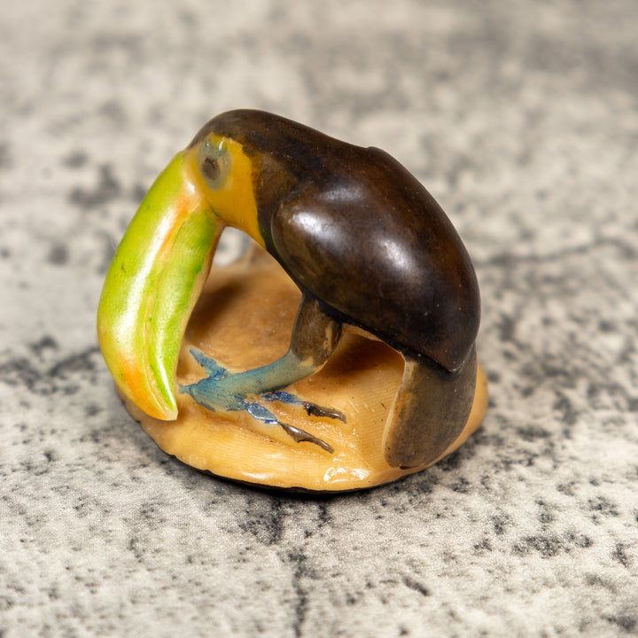 Vintage Toucan Parrot Bird Tagua Carving