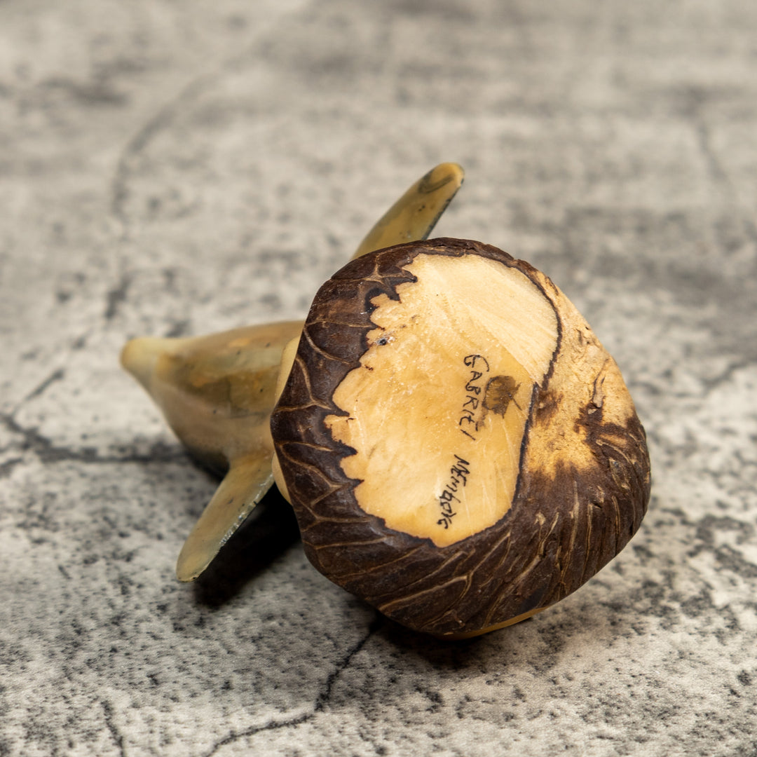 Vintage Dolphin Coming Out Of Wave Tagua Carving