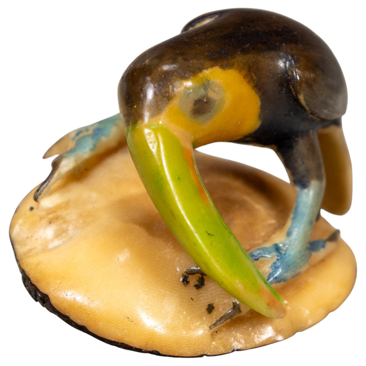 Vintage Toucan Parrot Bird Tagua Carving
