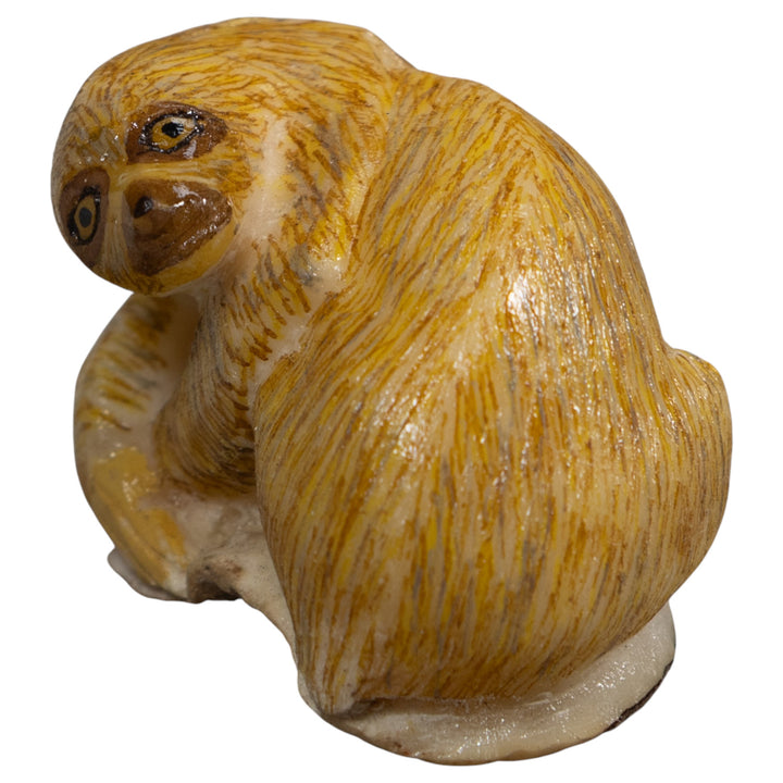 Brown Sloth Tagua Carving