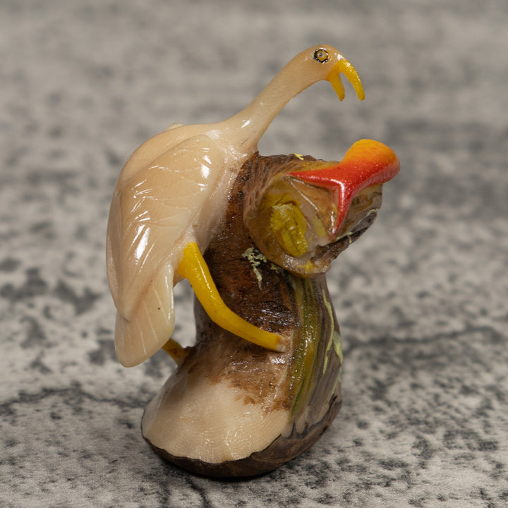 Waterfowl And Fish Tagua Carving