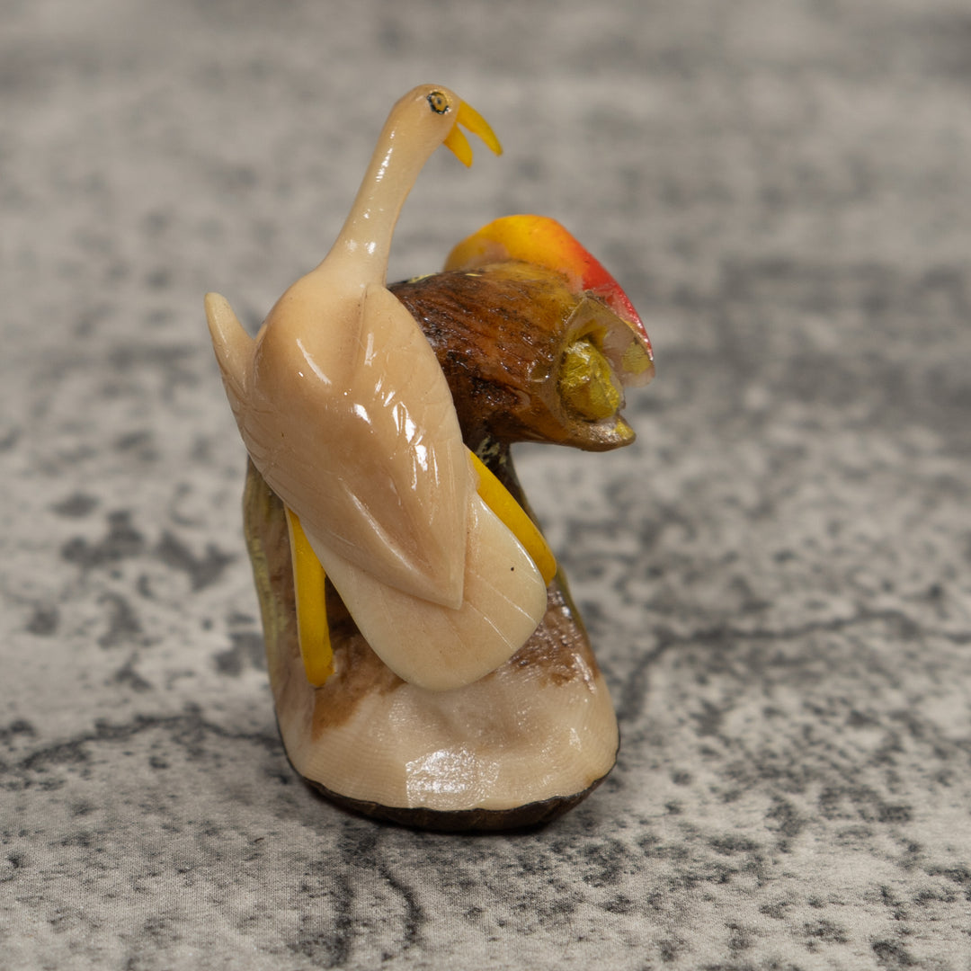 Waterfowl And Fish Tagua Carving