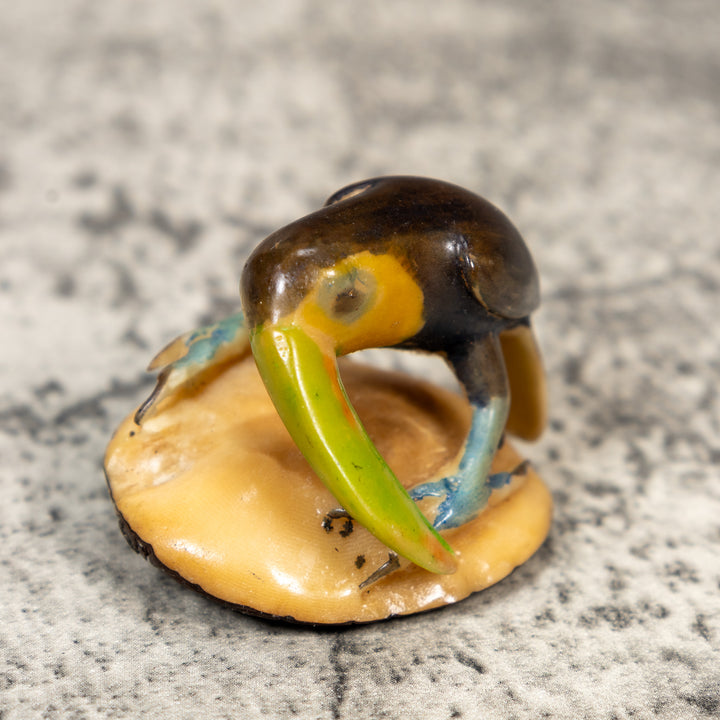 Vintage Toucan Parrot Bird Tagua Carving
