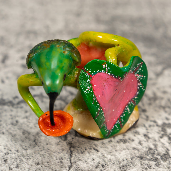 Hummingbird With Flower Tagua Carving