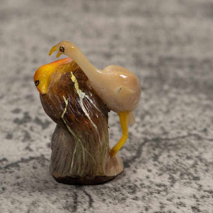 Waterfowl And Fish Tagua Carving