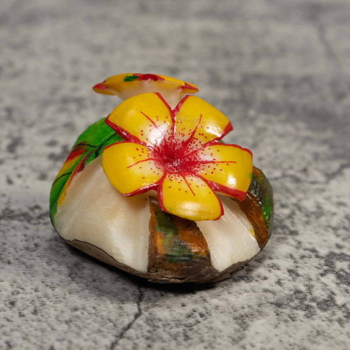 Double Red And Yellow Foliage Flower Tagua Carving