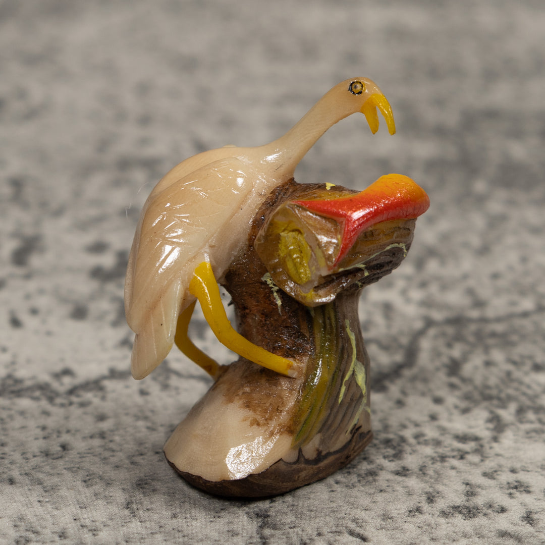 Waterfowl And Fish Tagua Carving