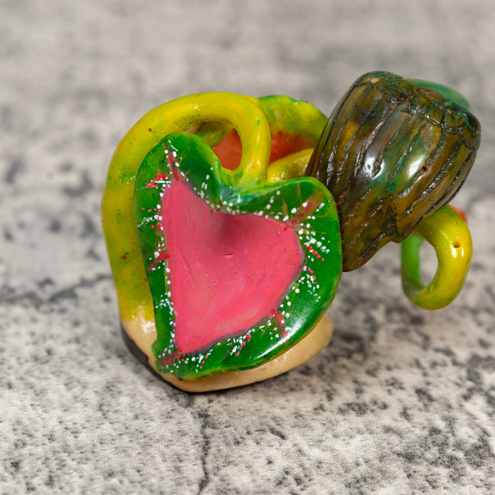 Hummingbird With Flower Tagua Carving