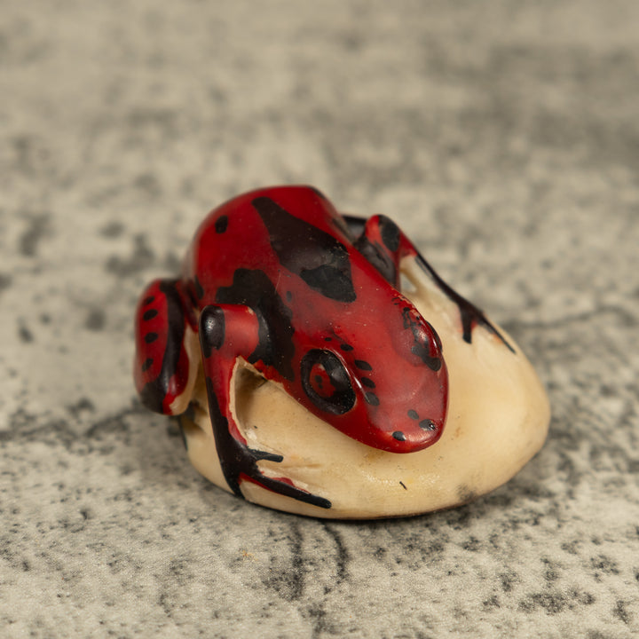 Red And Black Poison Dart Frog Tagua Carving