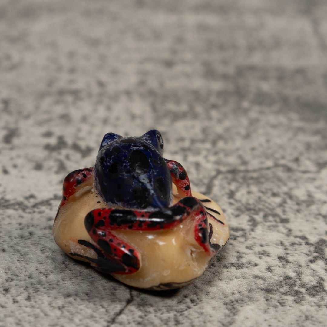 Red And Blue Poison Dart Frog Tagua Carving