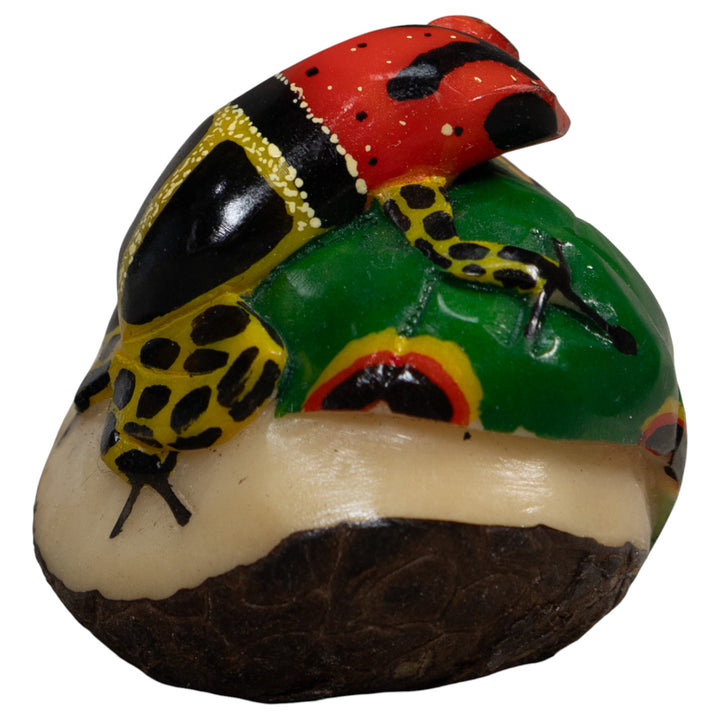 Black Red And Gold Poison Dart Frog Tagua Carving