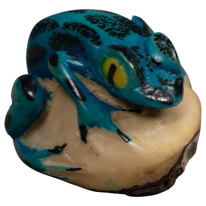 Black And Blue Poison Dart Frog Tagua Carving