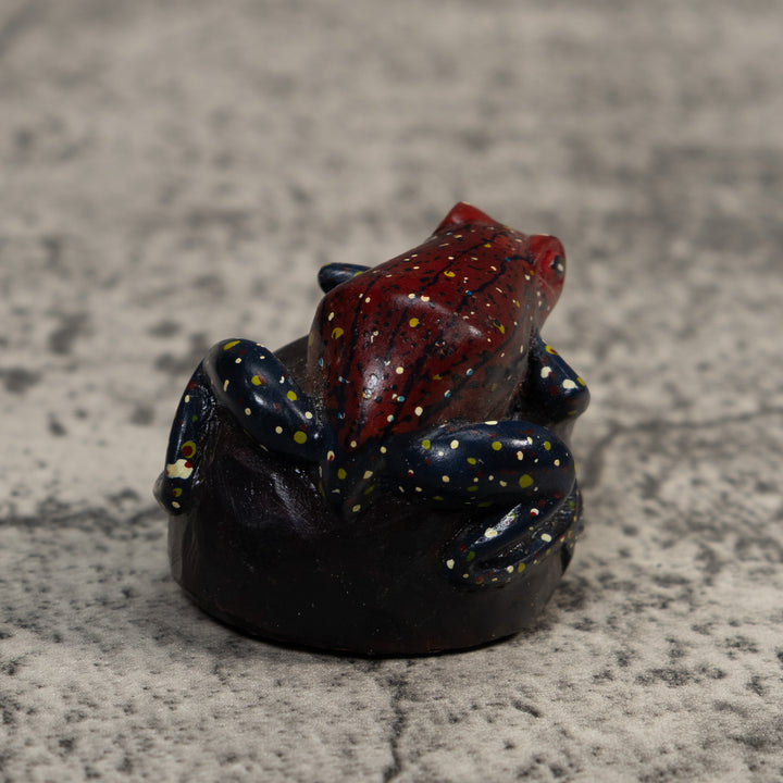 Vintage Black Yellow And Red Poison Dart Frog Tagua Carving
