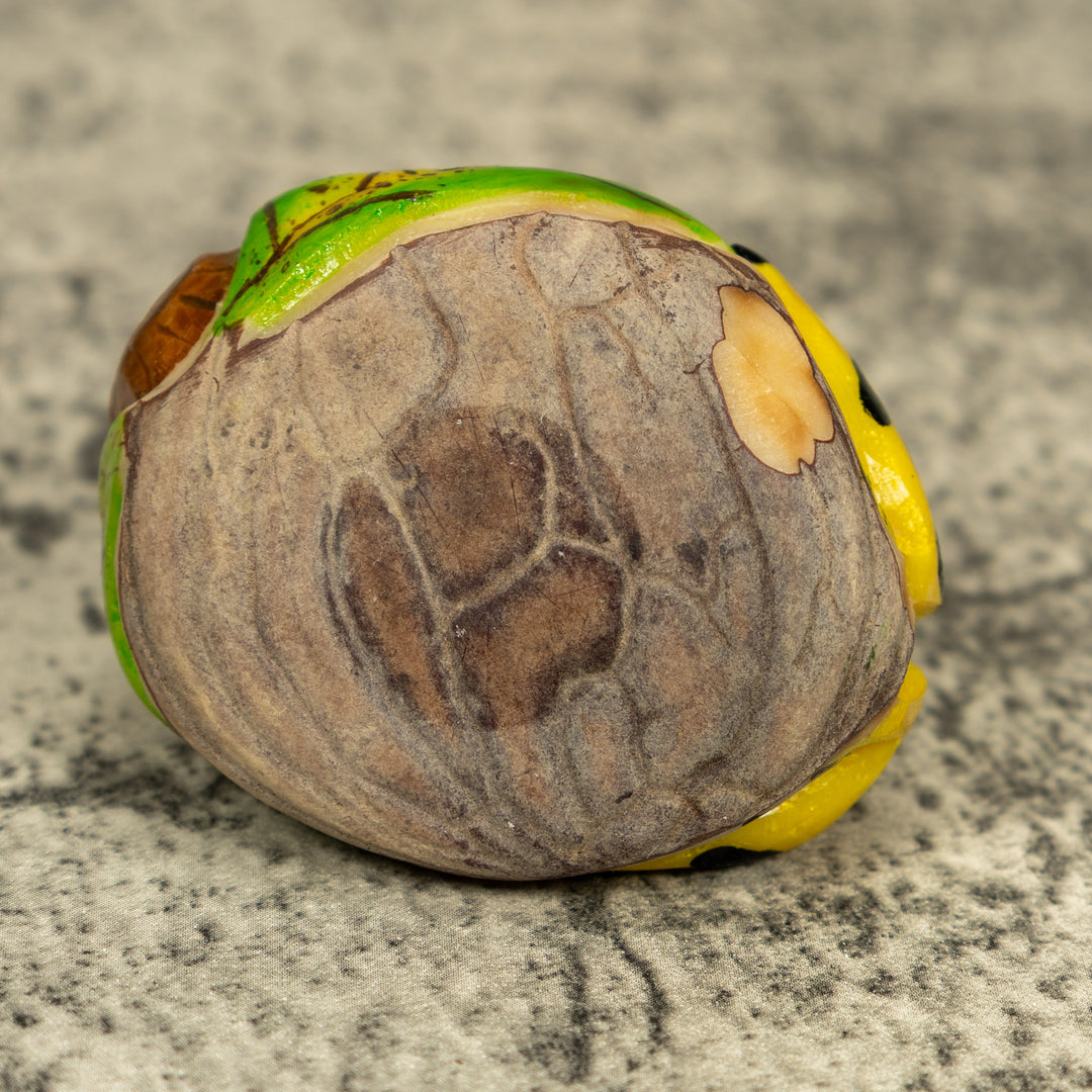 Yellow And Black Golden Frog Tagua Carving