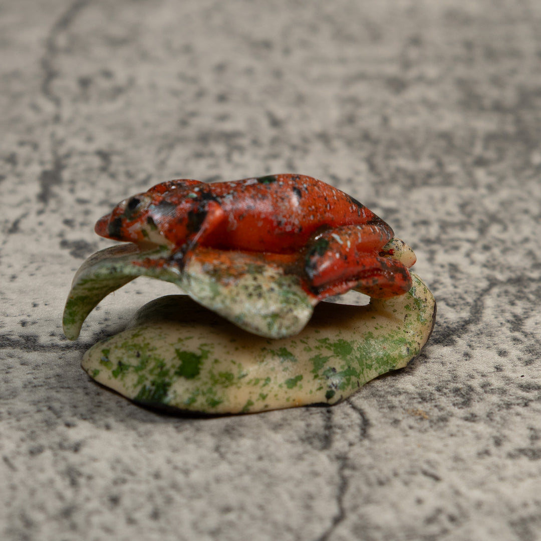 Vintage Black And Red Sprinkled Poison Dart Frog Tagua Carving