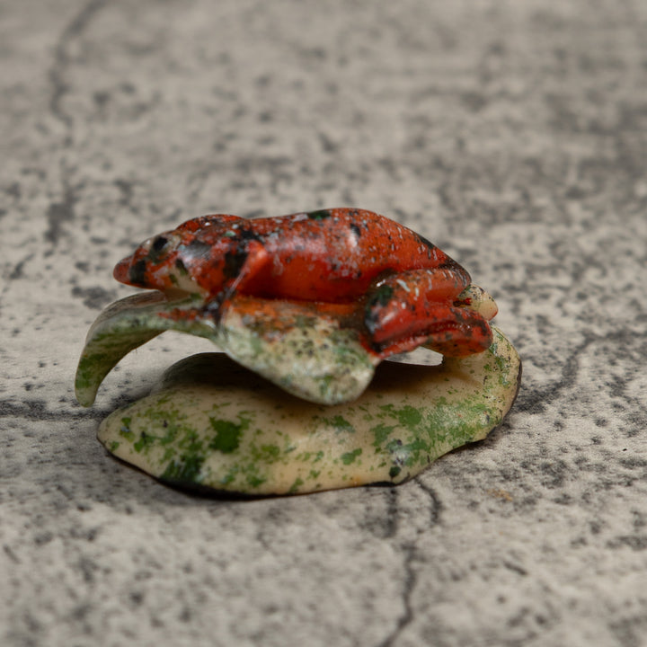 Vintage Black And Red Sprinkled Poison Dart Frog Tagua Carving