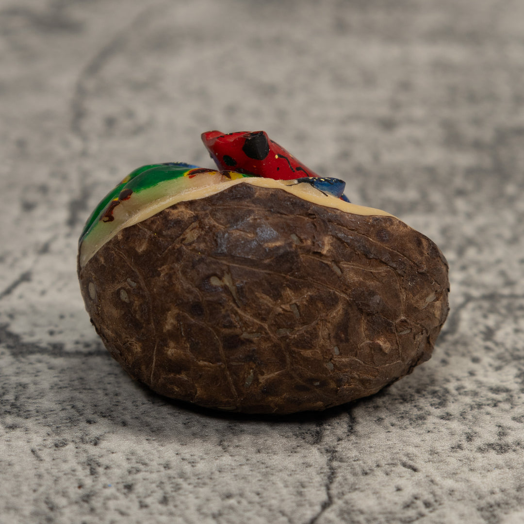 Red Blue And Green Poison Dart Frog Tagua Carving