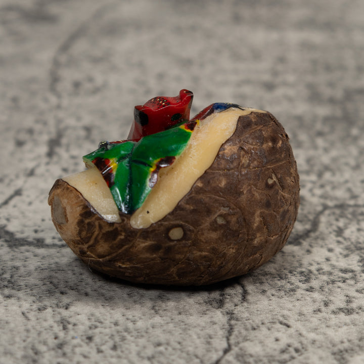 Red Blue And Green Poison Dart Frog Tagua Carving