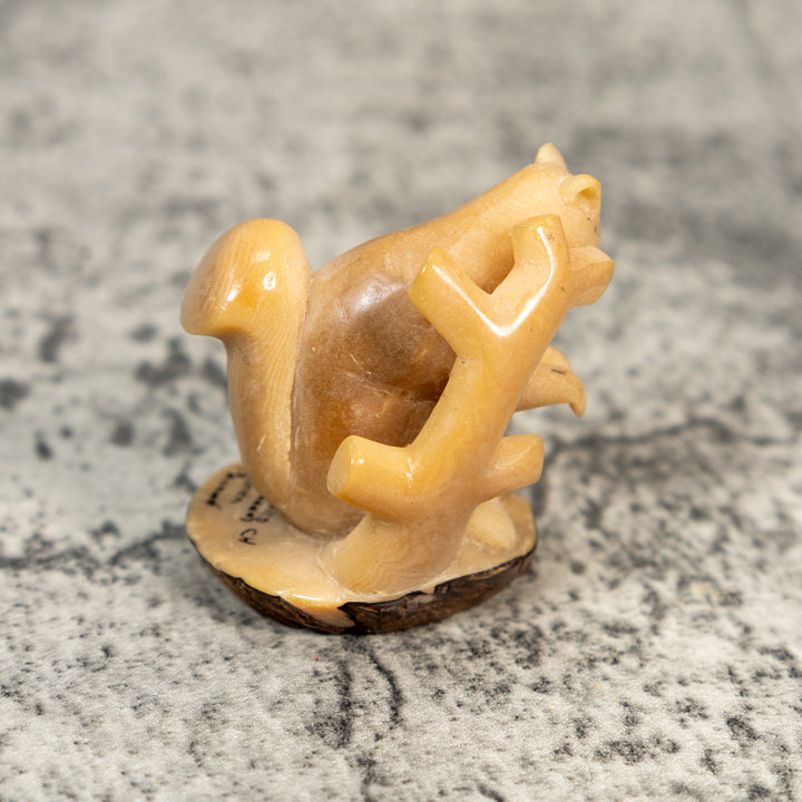 Vintage Natural White Squirrel Tagua Carving