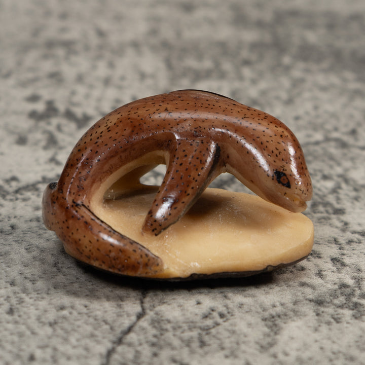 Vintage Brown Dolphin Tagua Carving