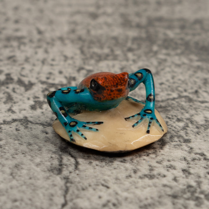 Black Blue And Red Poison Dart Frog Tagua Carving