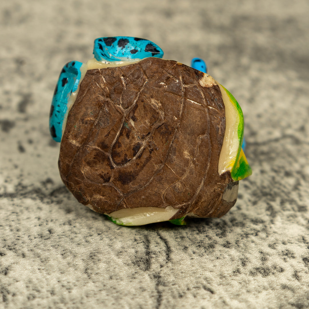 Blue And Black Poison Dart Frog Tagua Carving