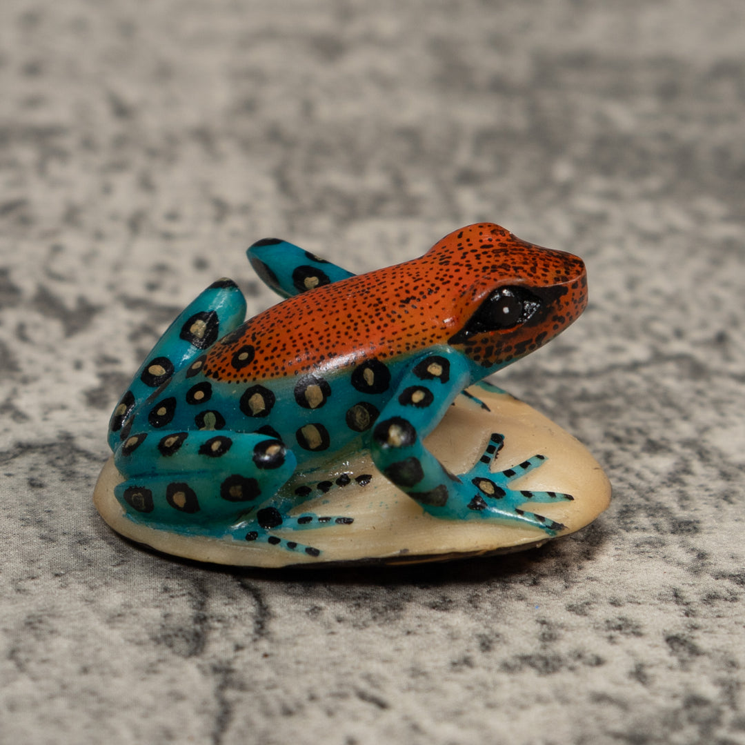 Black Blue And Red Poison Dart Frog Tagua Carving
