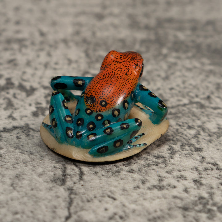 Black Blue And Red Poison Dart Frog Tagua Carving
