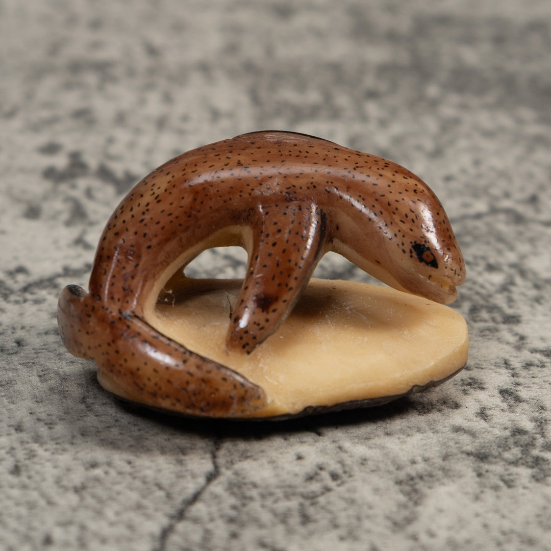 Vintage Brown Dolphin Tagua Carving
